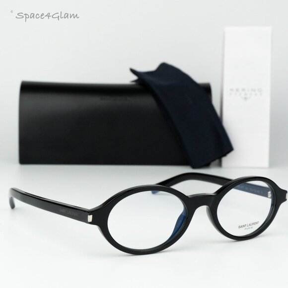BRAND NEW Saint Laurent SL751 JEANNE OPT 001 Black Demo Oval Women Eyeglasses - Picture 1 of 11